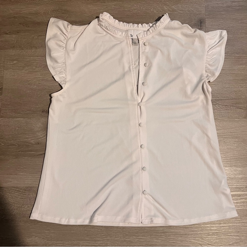 Nordstrom White Ruffled Blouse - Picture 2 of 4